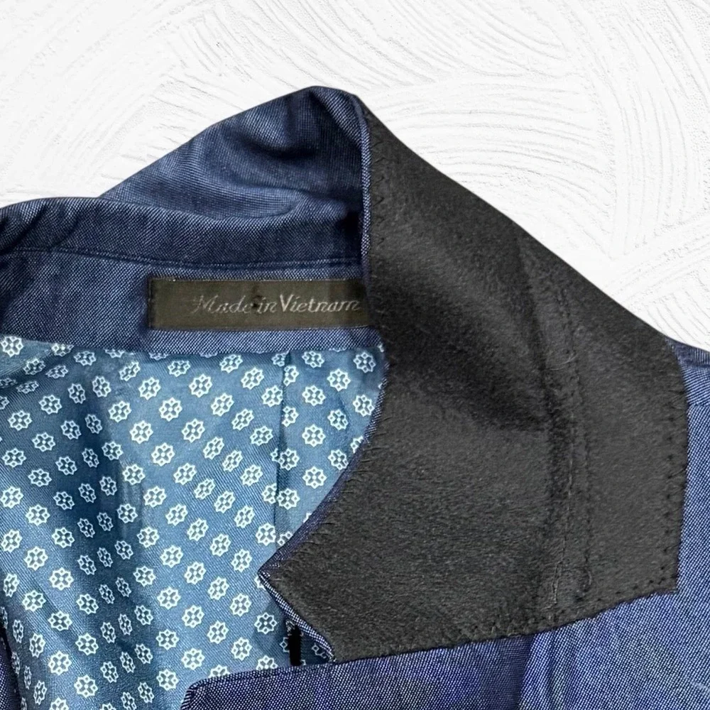 Lauren Ralph Lauren Leland Blazer Mens 40R Blue Solid Single Vent Two-Button NEW